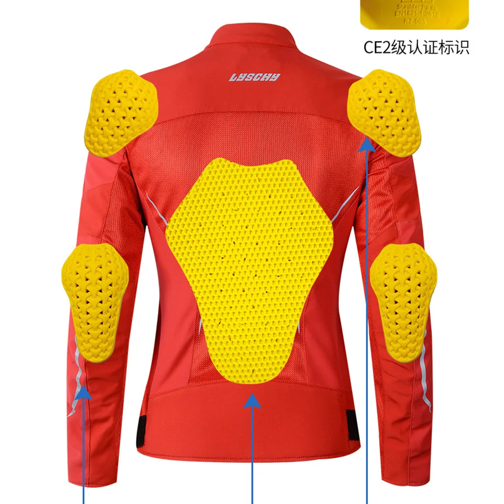 LYSCHY Motorcycle Jacket Breathable Mesh Anti-Fall Motorcycle Racing Jersey Mesh Body Protection Cycling Riding Clothing Summer