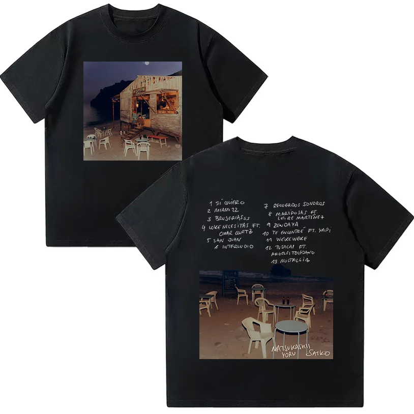 

Saiko Natsukashii Yoru Футболка Рэпер SAIKO Album Merch Футболка Модная футболка в стиле хип-хоп большого размера с короткими рукавами Унисекс Хлопок Y2K Топ