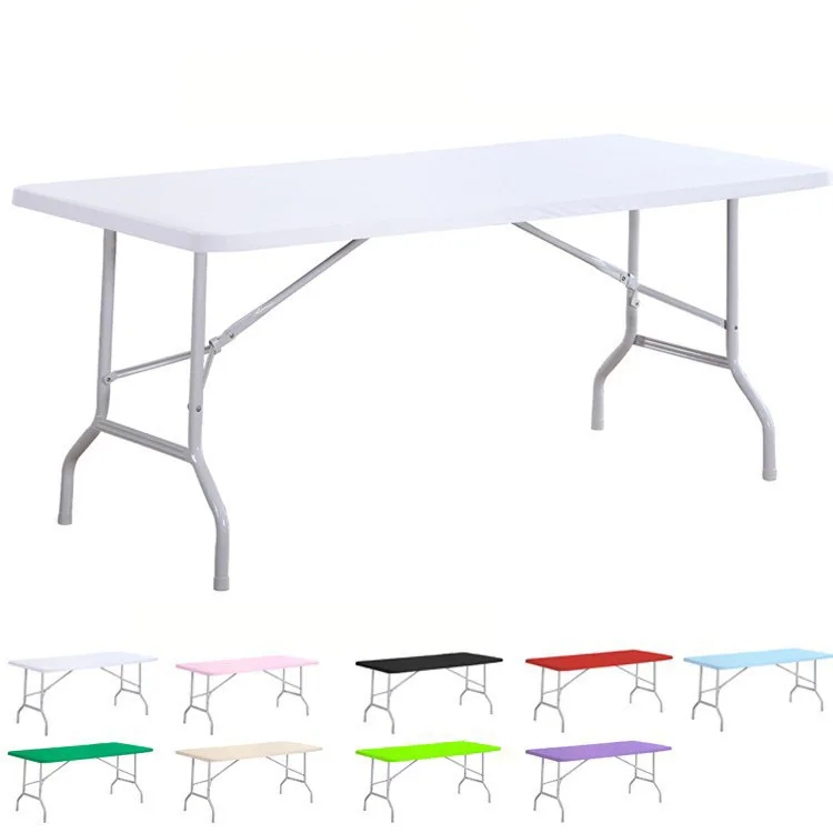 

4/6FT Table Cover Rectangle Table Cloth Stretch Fabric for Elastic Home Banquet Picnic Camping Wedding Exhibition Show Protector