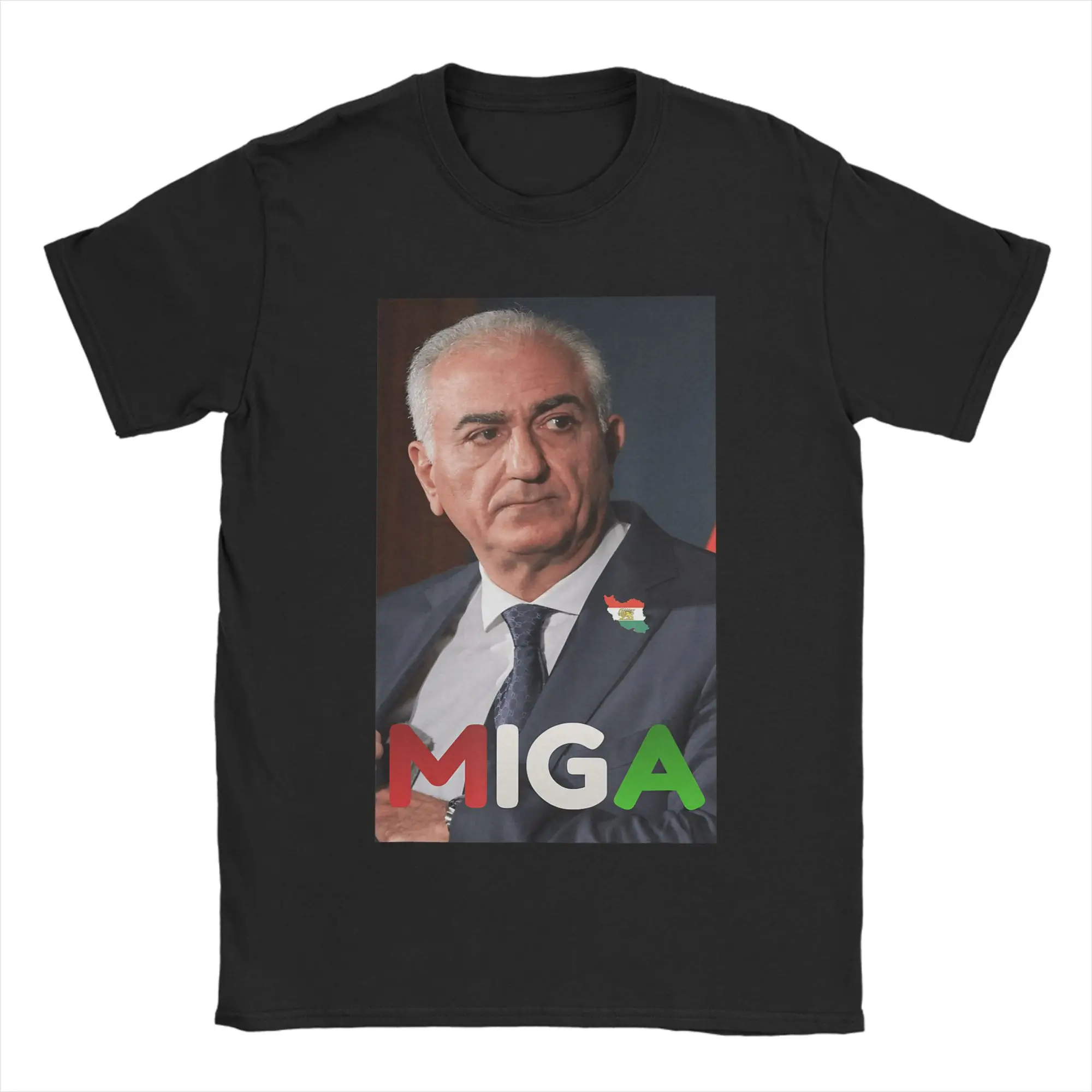 Camiseta The Kin Reza Pahlavi Iran Lion MIGA, camisetas de moda de verano para hombre, camisetas de algodón con cuello redondo, camisetas de gran tamaño, camisetas de manga corta