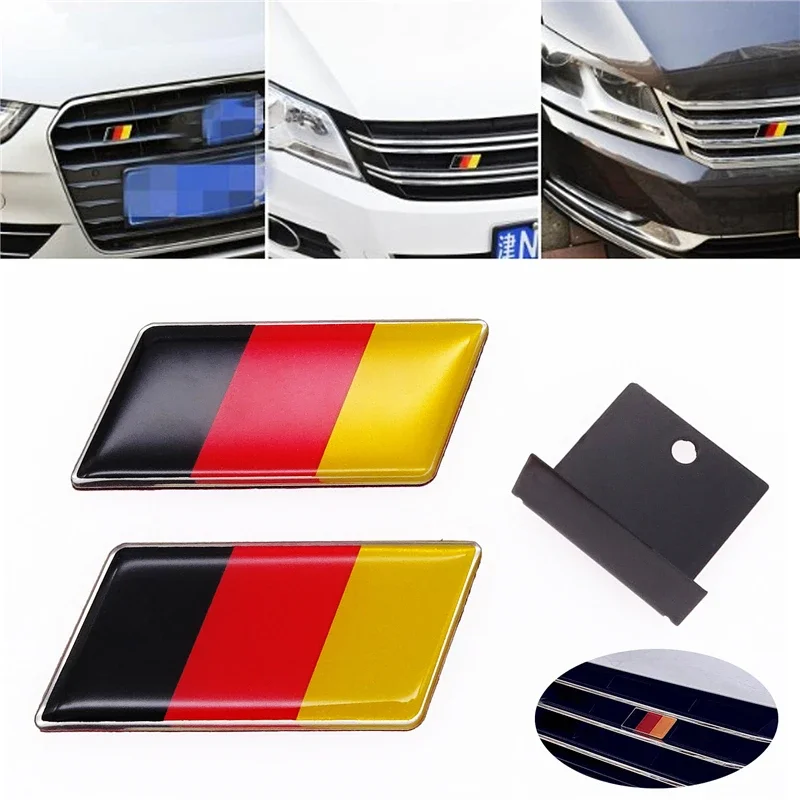 For Benz VW Audi Golf German Flag Emblem Badge Emblem Deutsch Bumper Front Grille Decal Decoration Car Sticker Universal