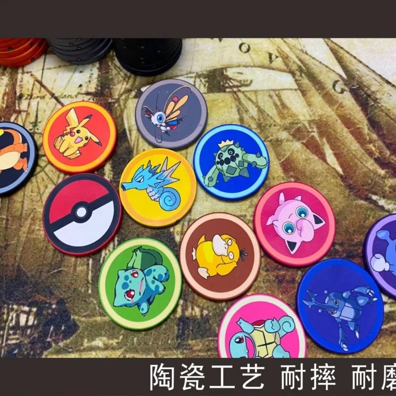 Pokemon peripherals, high-end ceramic chips, high-end poker chips, poker room special 39/43mm chip coins, collection gifts