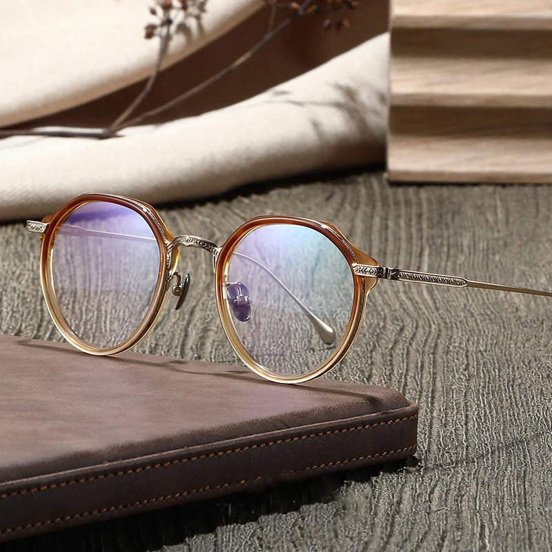 

Титановые оправы для очков в стиле ретро, круглые, мужские, высококачественные винтажные оправы для очков, женские, японский бренд, ручная работа