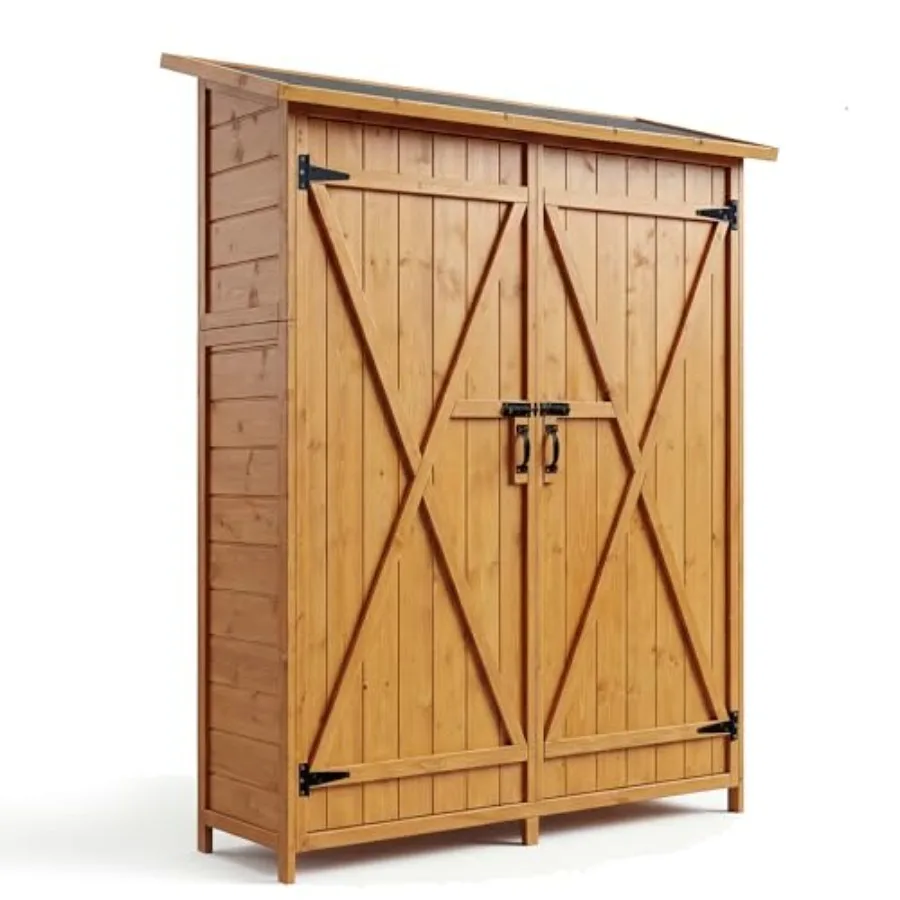 

Woo Outdoor Storage Cabinet wi 2 Shelves and Loable Doors - Waterof Gar Shed wi Floor for Patio, Bkyard, De, Lawn Organition an