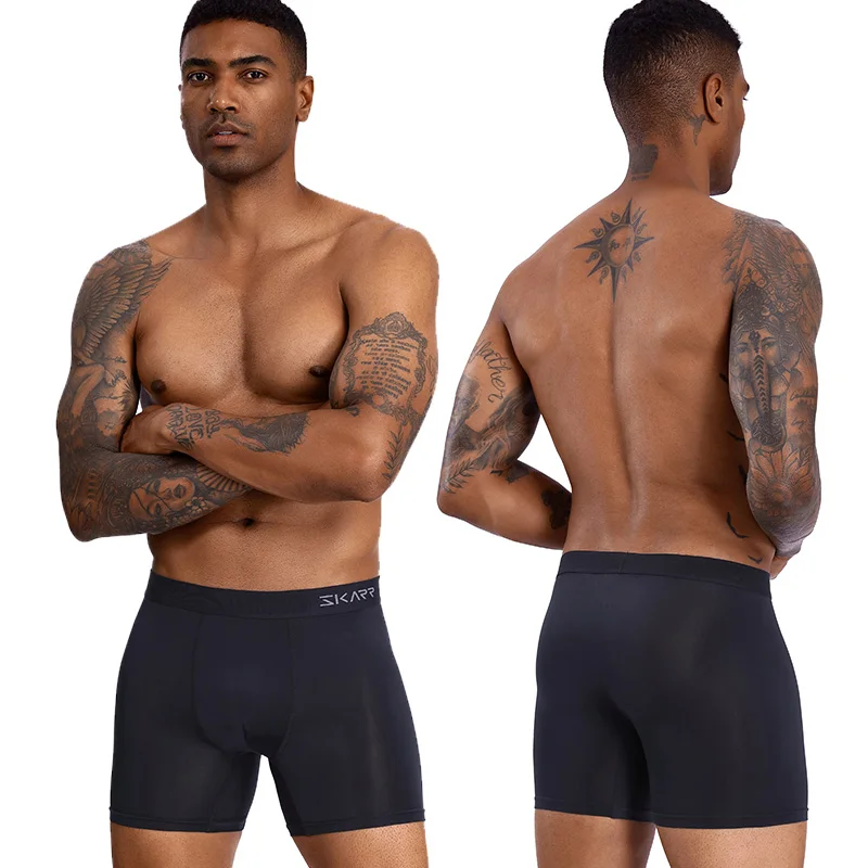 Calzoncillos de poliéster para hombre, ropa interior Sexy de Color sólido, bóxer de alta calidad, bañadores cortos, 6 piezas, novedad