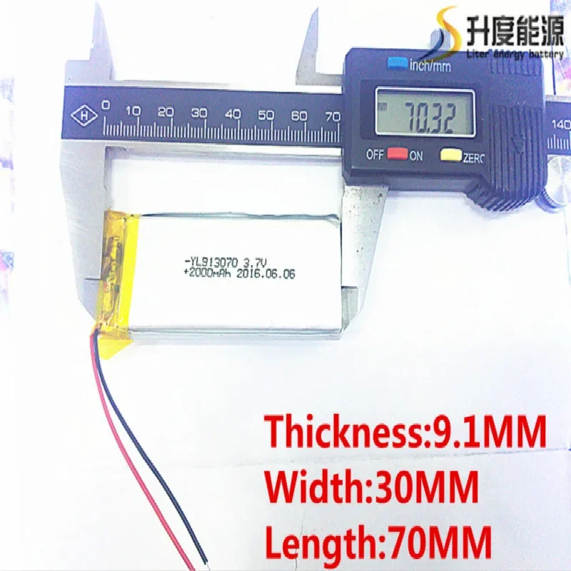 Free shipping 3.7 V lithium polymer battery 2000 mah 903070 mobile power supply tablet GPS navigator