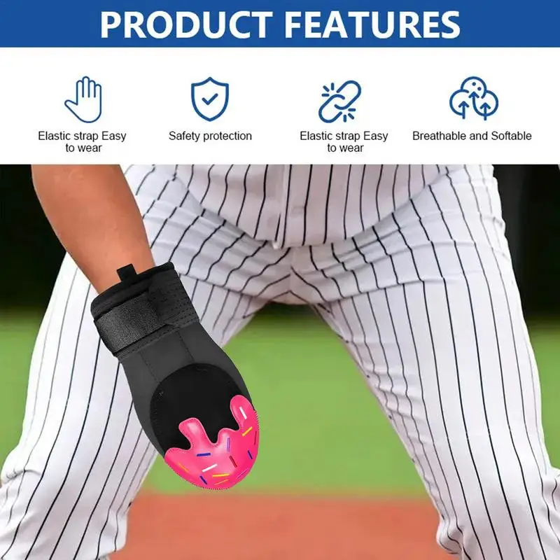 Guante deslizante de béisbol con correa elástica, almohadillas deslizantes de helado, manopla protectora de entrenamiento de béisbol