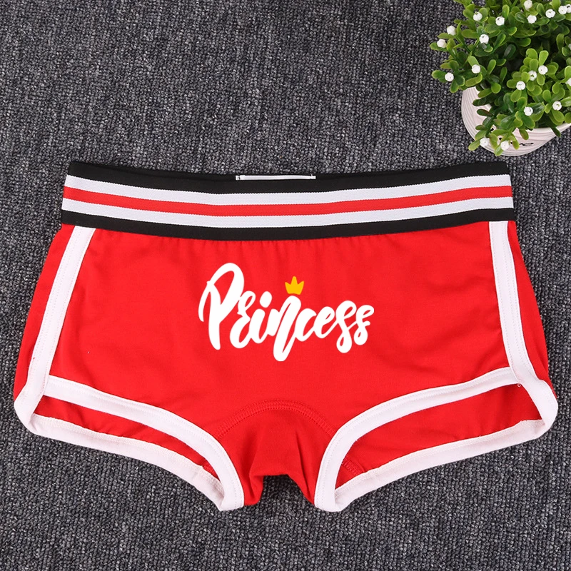 Princess TEXTS Cotton Boy Shorts WIFE Gift Underwear for Women New Women Boxer Shorts Girl Panties Breathable Women\'s Intimates