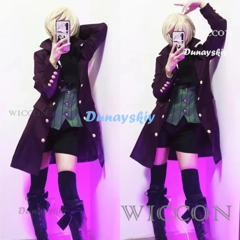 

Anime Black Butler Alois Trancy Cosplay Costume Wig Tailcoat Coat Vest Full Set Uniform Adult Man Halloween Carnival Suit