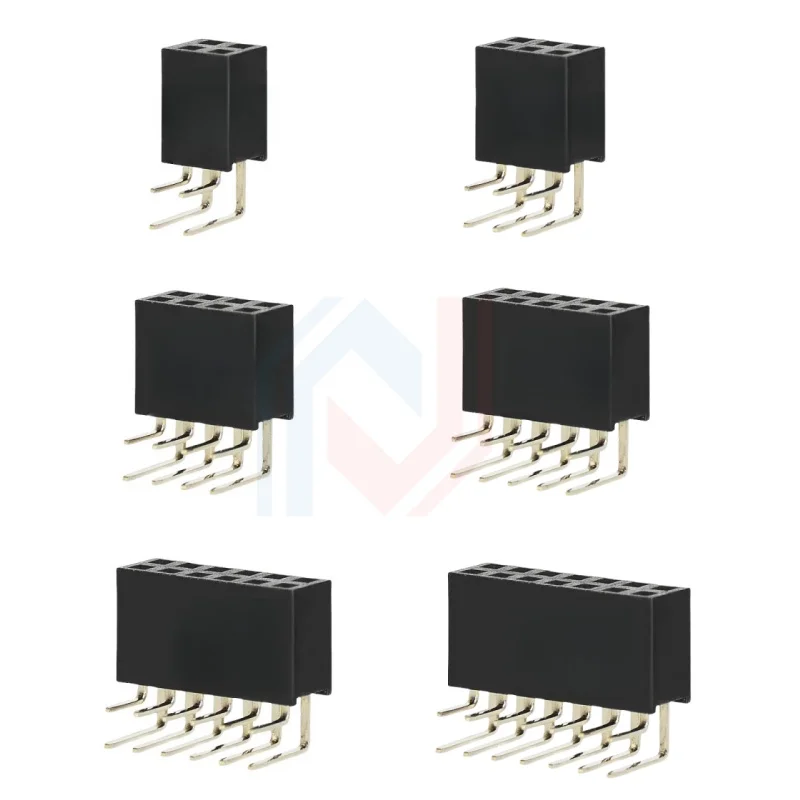 10PCS 2.54mm Curved Needle Female Header Single Row Double Row 90 Degree Socket Pin Header 2P3P4P5P6P8P-40P Pin Connector - Detail 1
