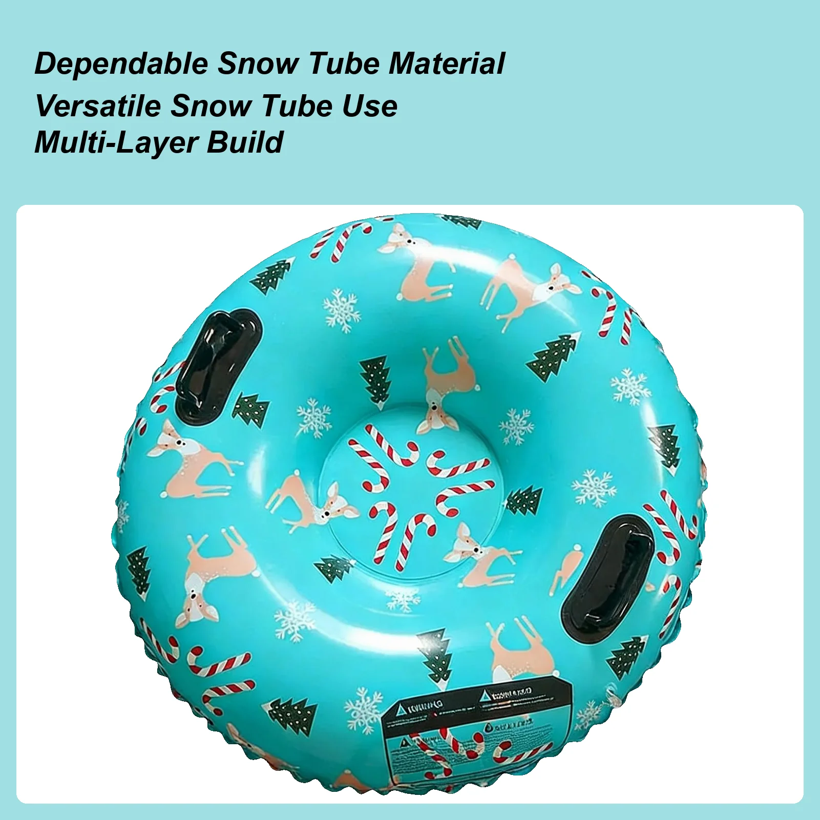 

Winter Snow Tube 2-Handle Cold-Resistant Gadget Inflating Snow Tube For Sledding For Garden Park Playground Skating Skiing Grass