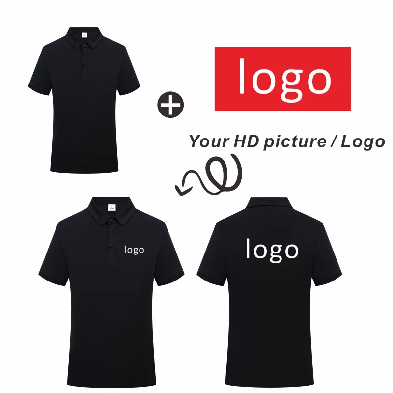 Customized company group POLO shirts Logo printed on men\'s lapels Casual short sleeved embroidered pattern logo cultural shirt