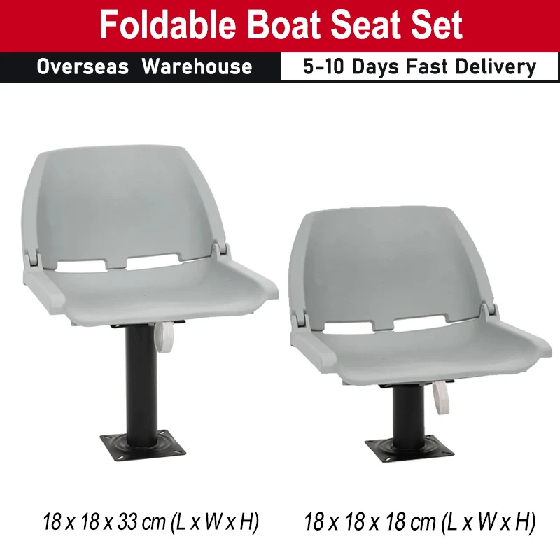 Comfortable Practical Boat Seat Set Plastic Foldable Design Boat Seat Set Has Backrest Sturdy and Long-lasting Boat Accessories