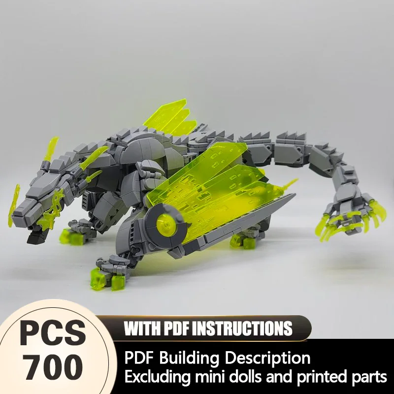 Creators Animal Series Model MOC Building Bricks Grey Dragon Modular Technology Gifts Holiday Assemble Children Toys Suit