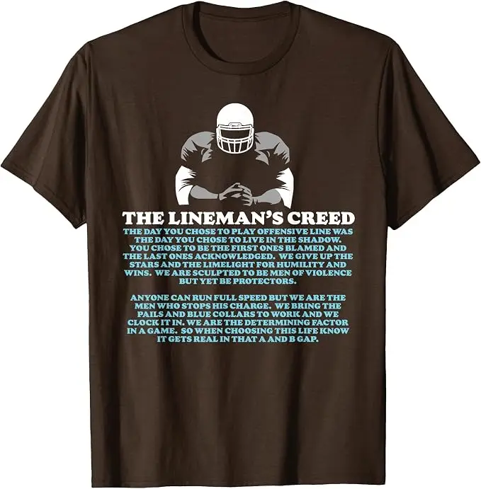 Offensivliner-Gelübde: Leben im Schatten O-Line T-Shirt Y2k Defensivliner-Ausrüstung Sportbekleidung Football-Sprücher-T-Shirt Neuheit – Detail 13