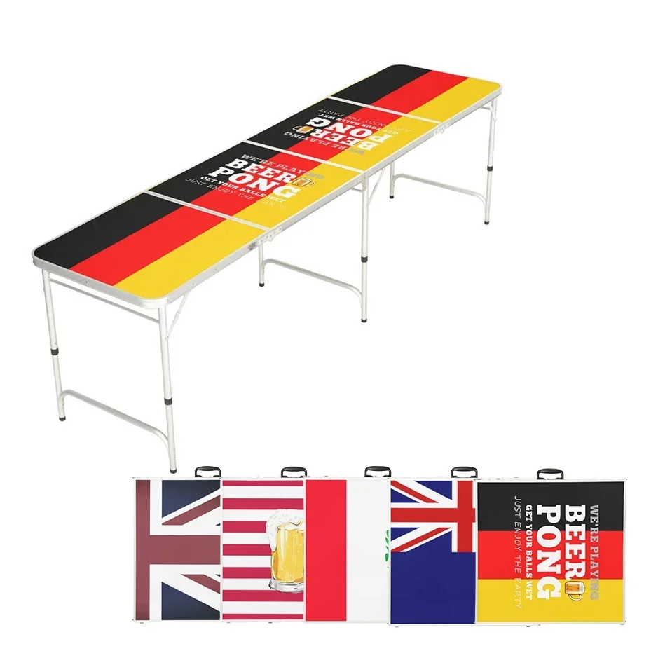 for mesa plegab Custom Foldable beerpong game table sturdy 8 feet portable folding tailgate beer pong table