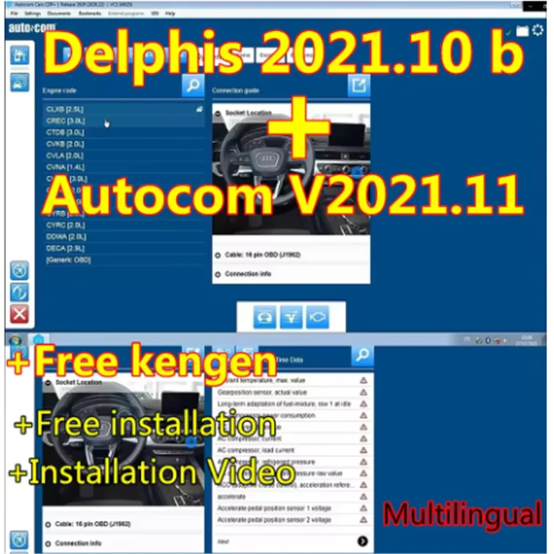 

Latest Delphis 2021.10b with keygen Software DS 150 Autocoms 2021.11 + free keygen Codings OBD2 Diagnostic tool Compatible with