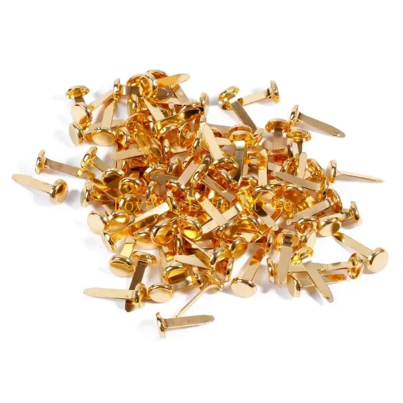 L74C Gold Paper Stables Mini Brads Clips Clips Round Clips for School Office
