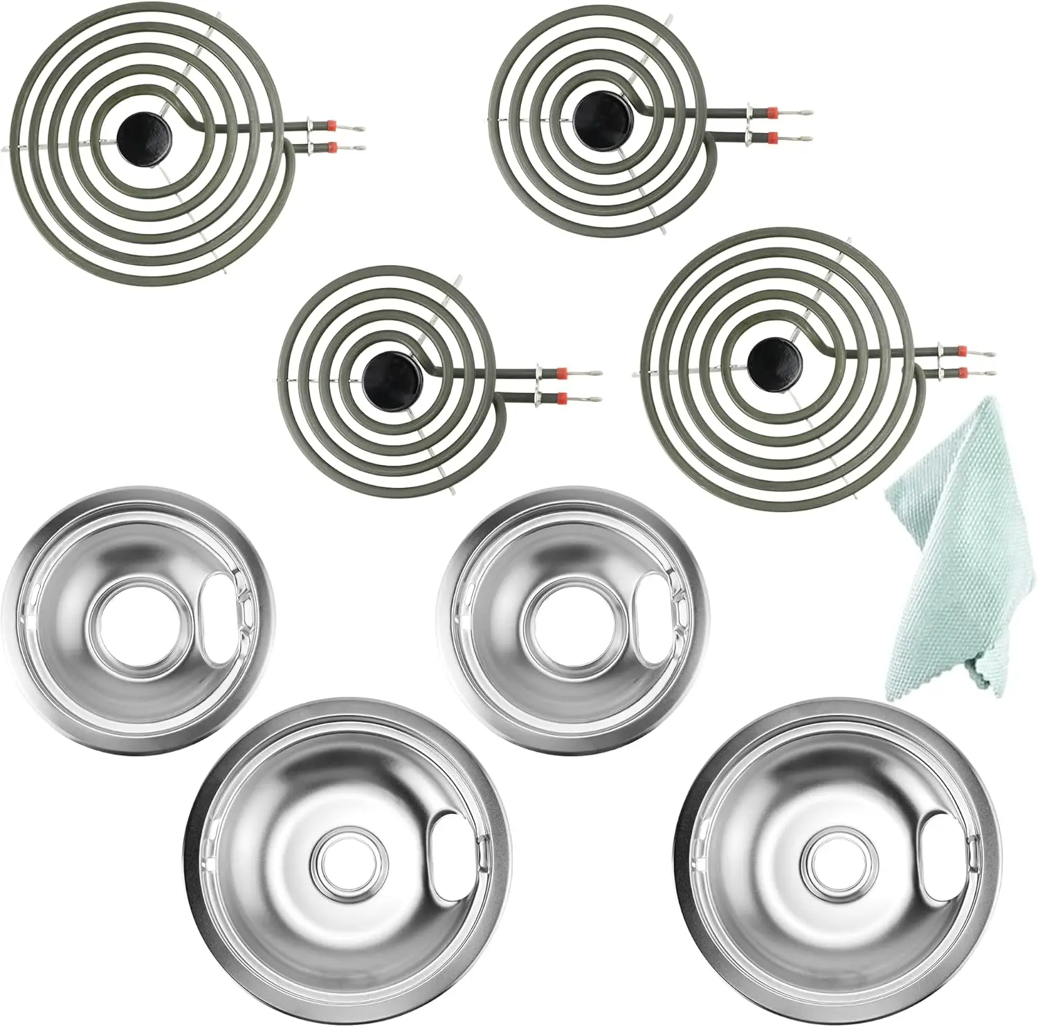 

Набор электрических нагревательных элементов для плиты с поддонами для сбора жира и полотенцем - совместим с различными брендами