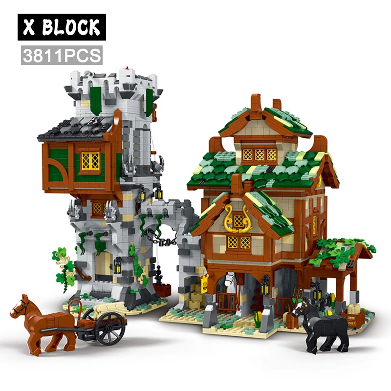 

MOC-83831 Middle Ages Guard Tower Building Blocks Bricks Model Streetview Modular City Architecture Sets Kids Toys Boys Gifts