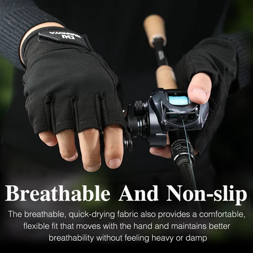 Imagen 2 del producto TSURINOYA-guantes antideslizantes de medio dedo para pesca, protección solar, herramientas de protección para deportes al aire libre, ciclismo, bicicleta, Verano