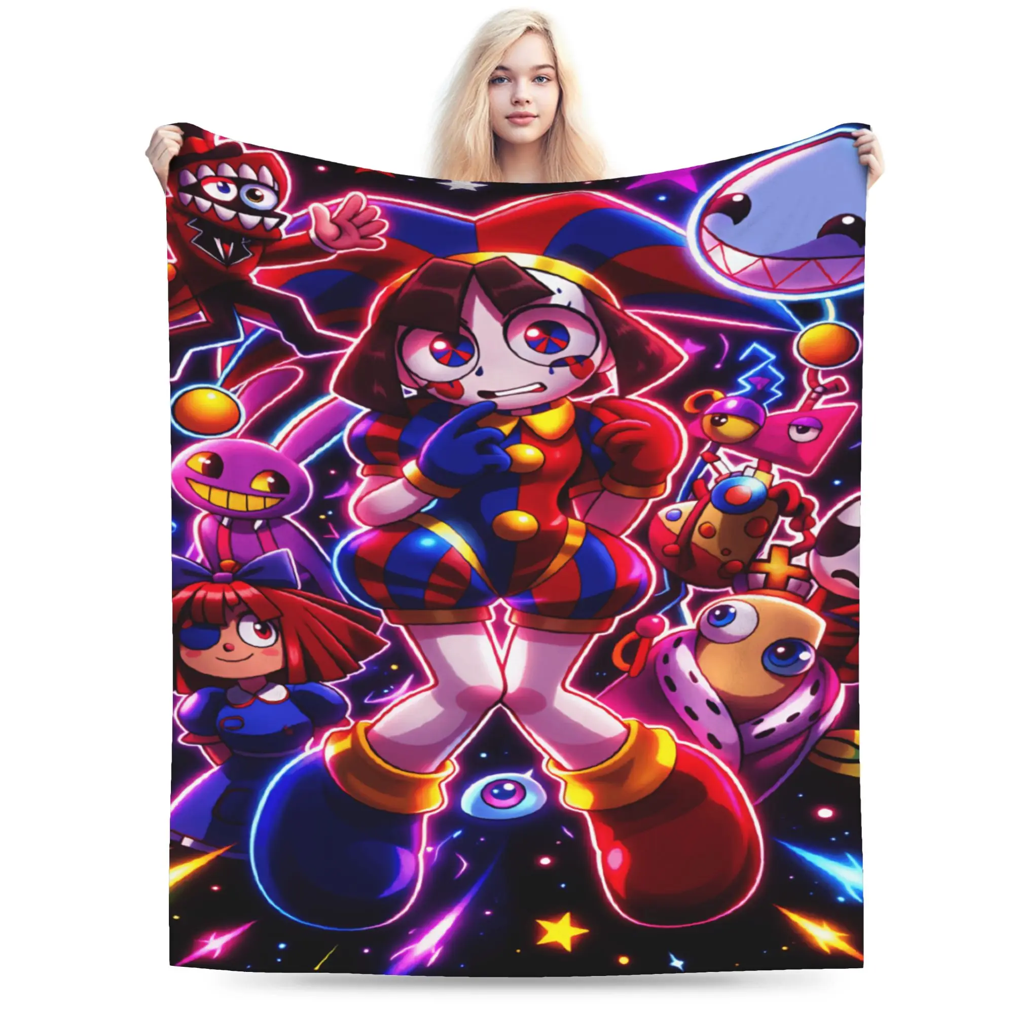 A-Amazing D-Digital C-Circus T-TADC Blankets Winter  Soft Bedding Throws For Girls Living Room Flannel Bedspread Bed Cover