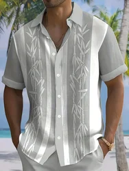 Camisa de manga corta Casual de verano para hombres a la calle a diario, camisa de manga corta estampada a rayas para hombres