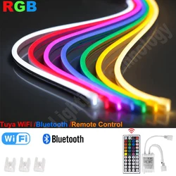 Tuya Smart WiFi RGB LED Neon Light Strip12V 120Leds/m Flexible Tape Bluetooth/ Remote Control Waterproof Lamp Decor for Room