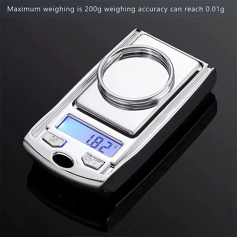Mini Electronic Digital Pocket Scale 200g/0.01g Key Style Portable Precision Weighing LCD Display Gold For Jewelry Weighing