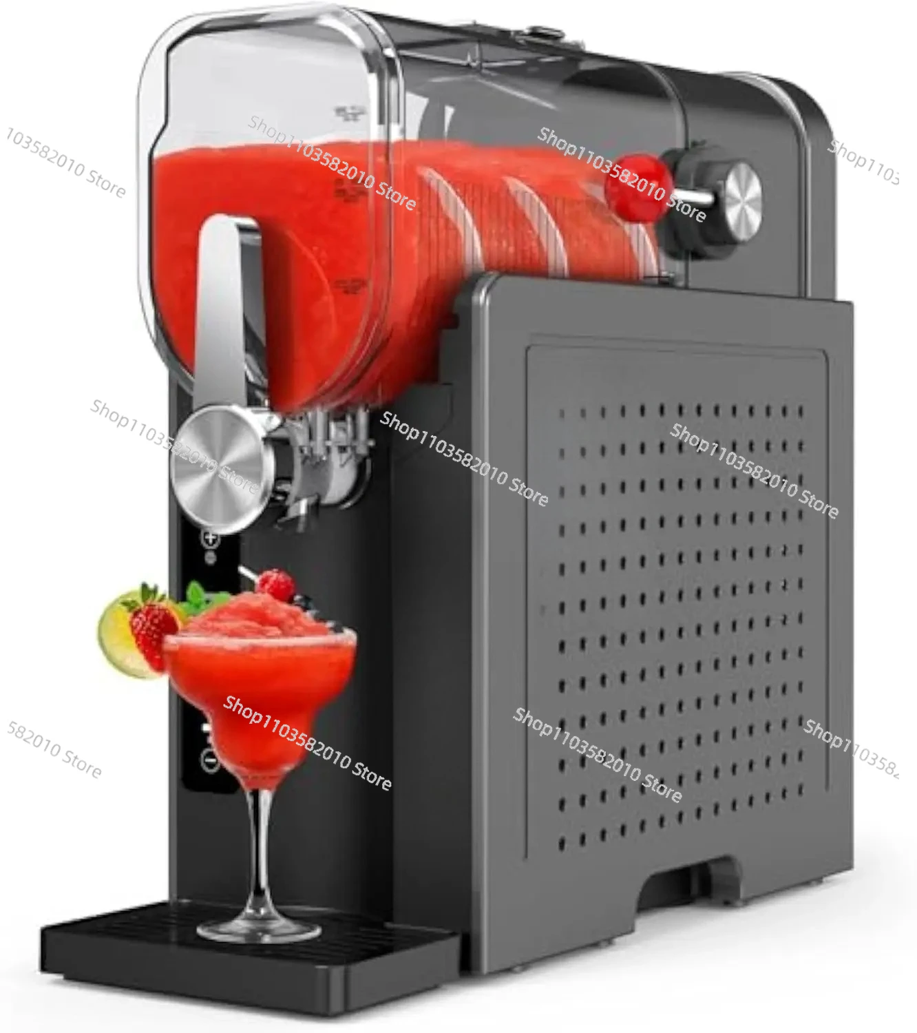 2L Automatic Single Cylinder Plastic Slushy Machine Cold Drink Snow Melter Ice Crushers Shavers for Small    Outdoor