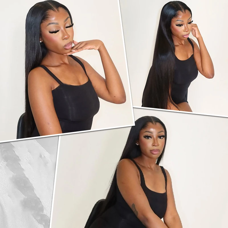 13x6 Straight Lace Front Wigs Human Hair Transparent Lace Front Human Hair Wigs for Women Brazilian Virgin Hair Straight Wigs image 3