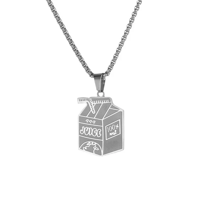 JUICE and Wrld Necklace Popular Rapper Hiphop Singer Pendant Necklace Fans Souvenir Stainless Steel Jewelry Gift