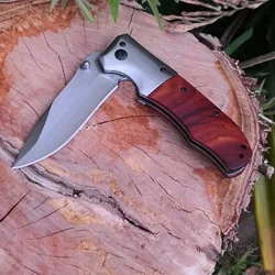 High Quality DA51 Pocket Folding Knife Portable 3Cr13 Blade Wood Handle Tactical Knives Camping Hunting Survival EDC Tool