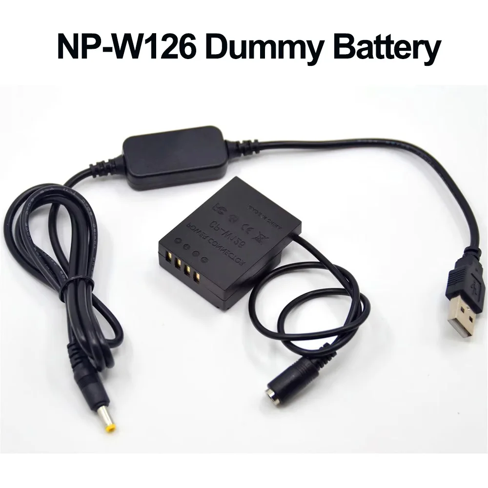 

NP-W126 Dummy Battery CP-W126 DC Coupler USB DC Power Cable for Fuji X-PRO1 X-E1 X-E3 HS33 HS30 HS50 Camera