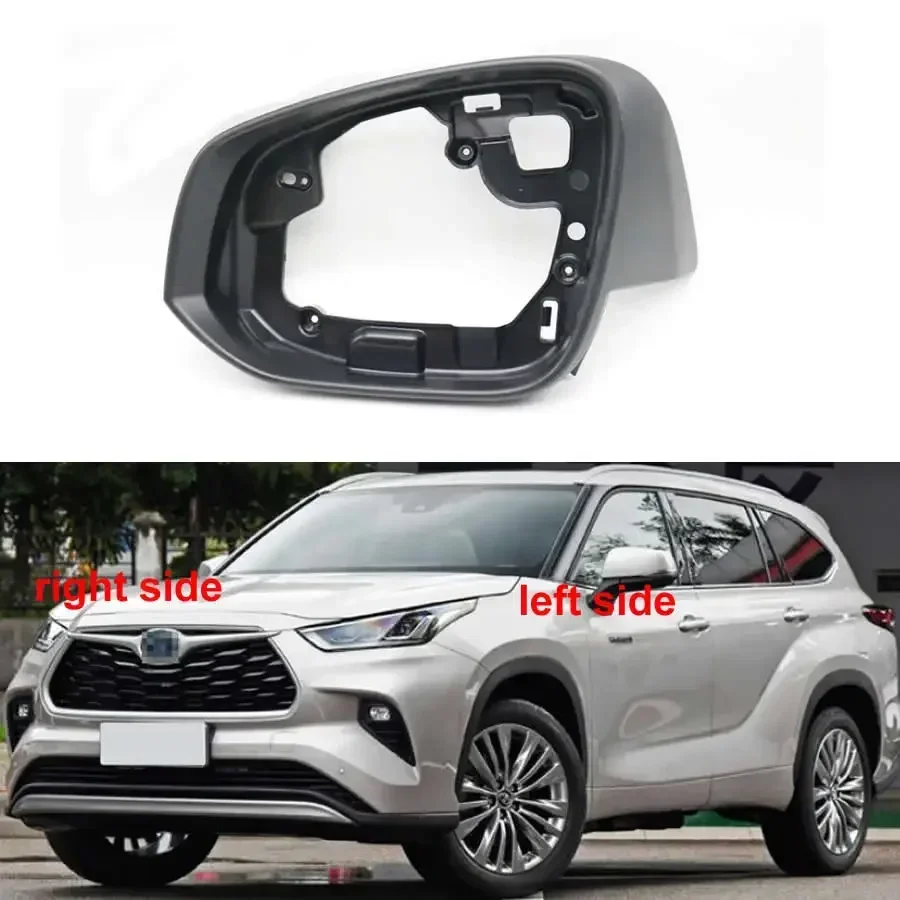 

For Toyota Highlander 2022 2023 Car Accessories Door Wing Mirrors Holder Rearview Mirror Trim Ring Housing Frame