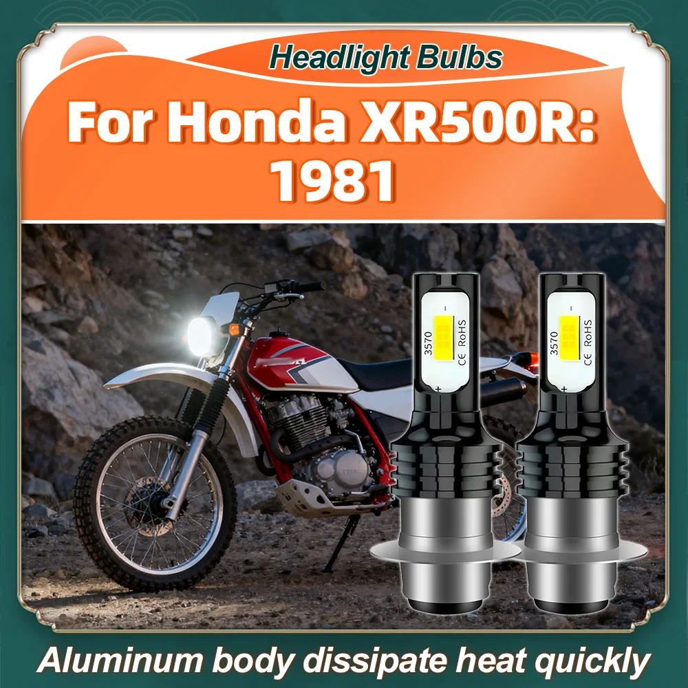 2PCS For Honda XR500R 1981 LED Headlight H6 1:1 Size 6000K White