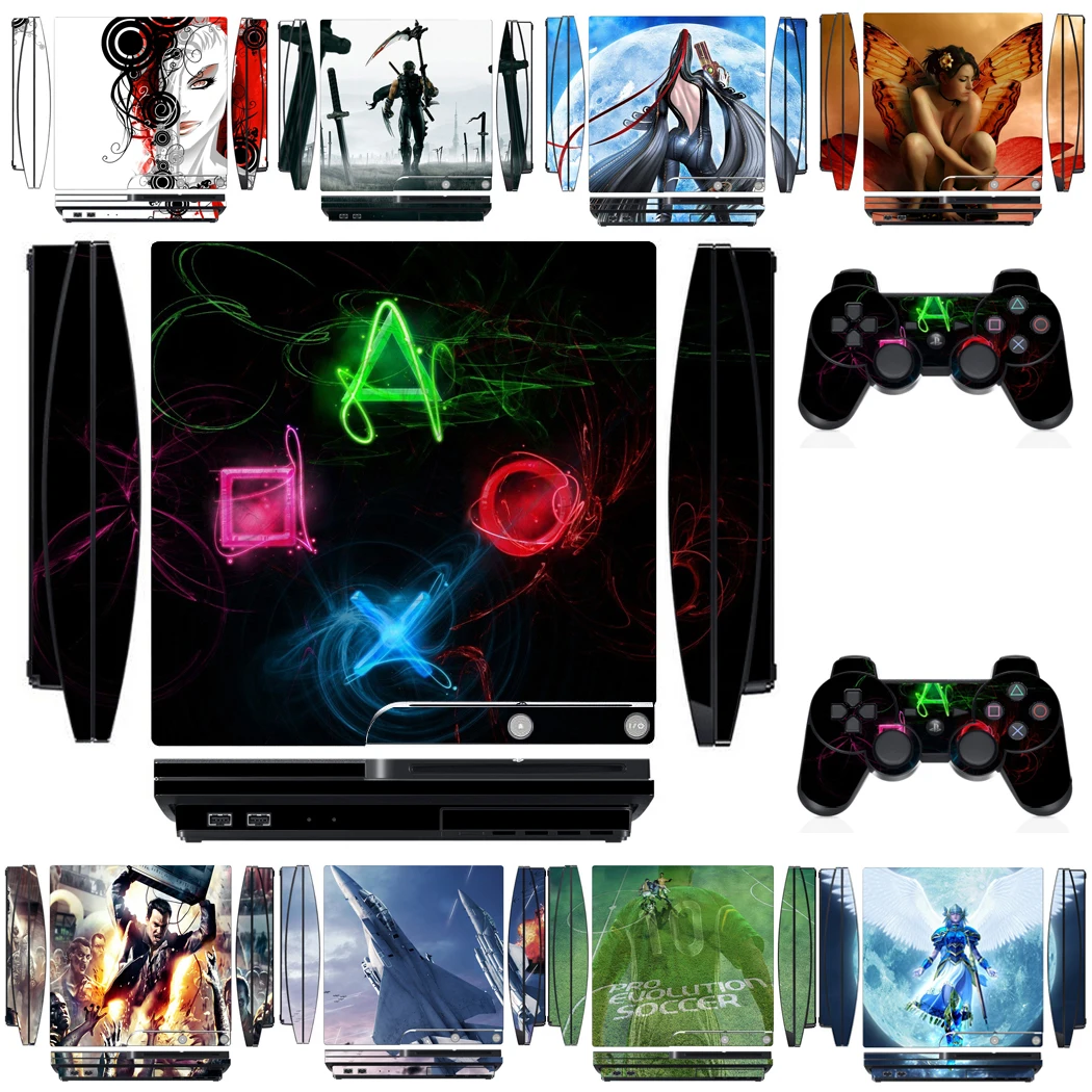 

2902 Vinyl Skin Sticker Protector for Sony PS3 Slim PlayStation 3 Slim and 2 controller skins Stickers