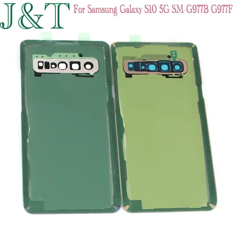 For Samsung Galaxy S10 5G SM-G977B G977F Battery Back Cover Rear Door 3D Glass Panel Housing Case Adhesive +Camera Lens Replace