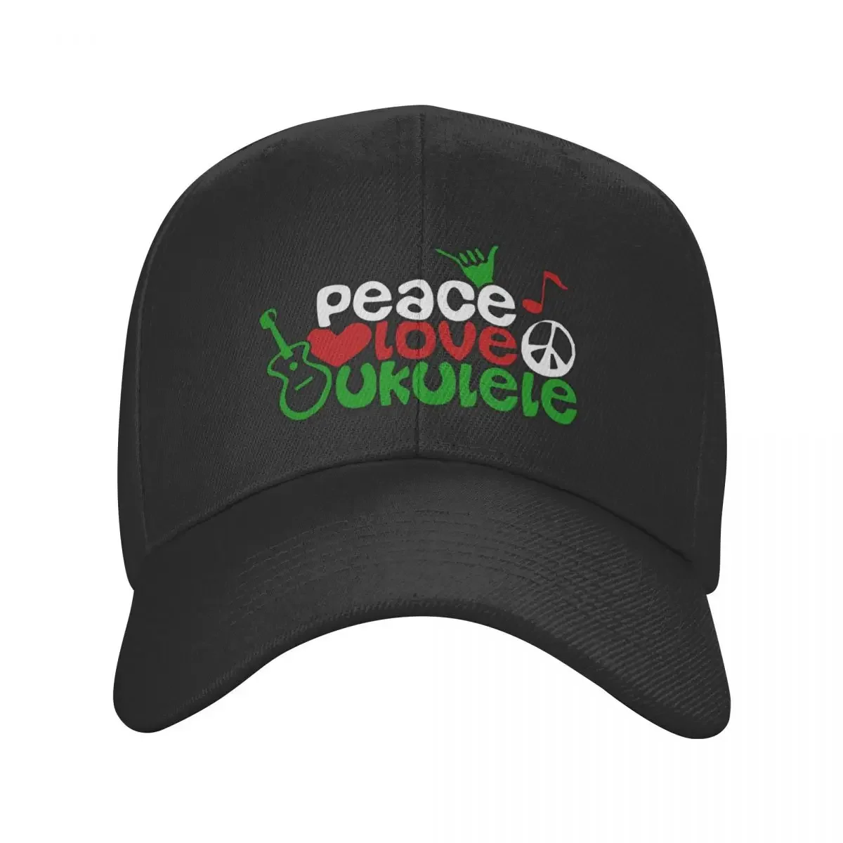 Ukulele Love Peace Baseball Cap Custom Cap western Hat Vintage Female Men's