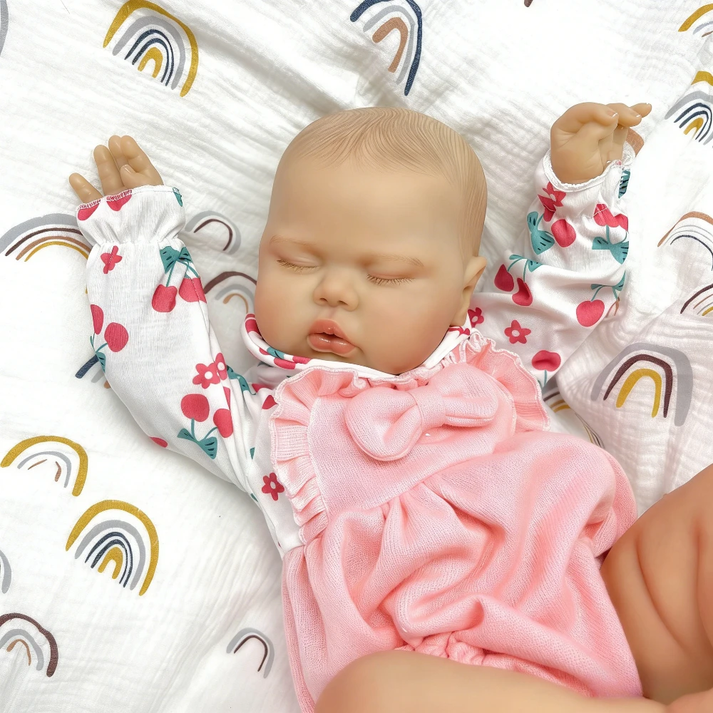 

BZDOLL 50cm Lifelike Reborn Baby Doll Real Look Asleep Toy with Cloth Body 20-inch 3D Skin Kids Birthday Fashion Gift