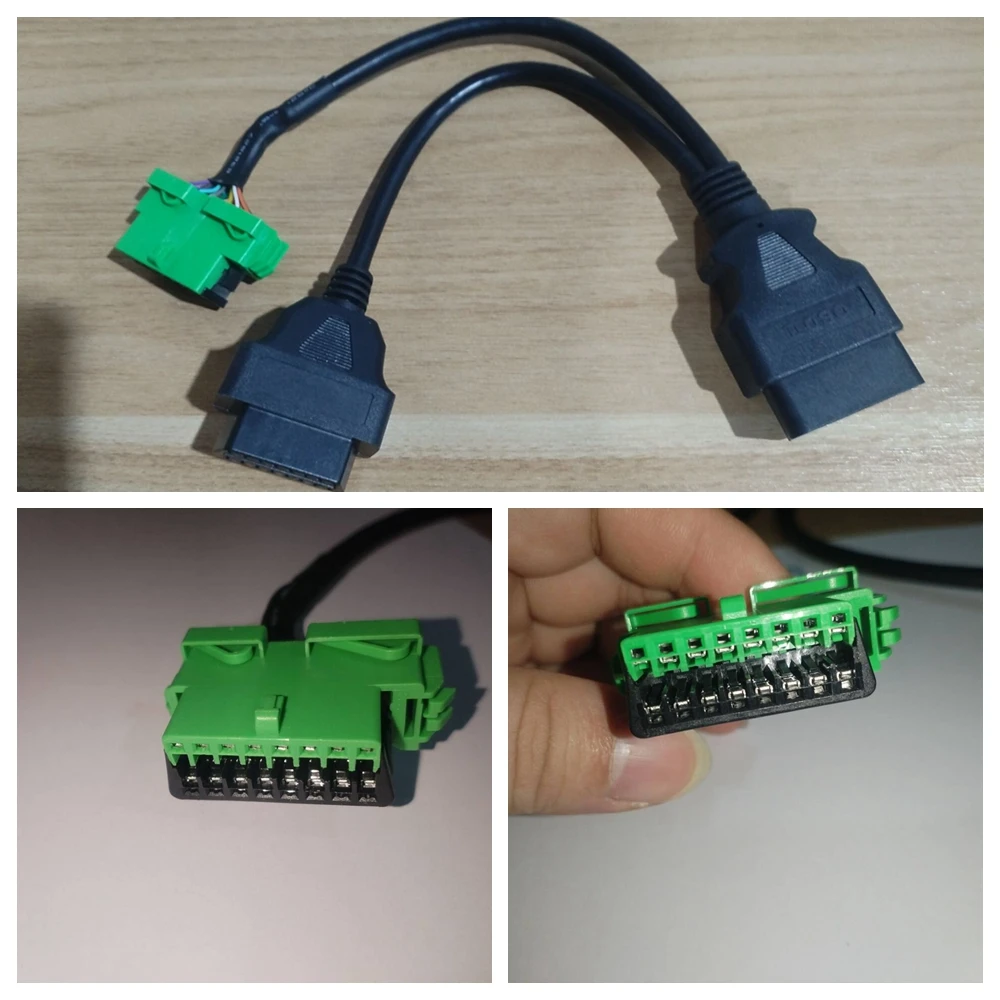 Obd2 16pin 2 في 1 كابل obd2 واحد إلى اثنين تمديد الكابلات لسيتروين/بيجو 16pin obd 2 موسع محول أدوات التشخيص