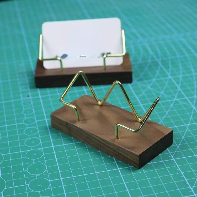 1Pc Wooden Business Card Box Desk Organizer Office Decoration Card Holder for School Work Accessories