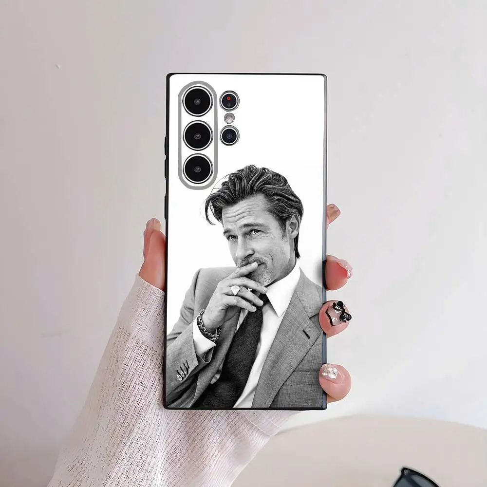 Beroemde Acteur Bradley Pitt Telefoon Case Voor Telefoon S Serie S21 S22 S23 S24 S25 FE Plus Ultra TPU Zacht tot Huidvriendelijke Case