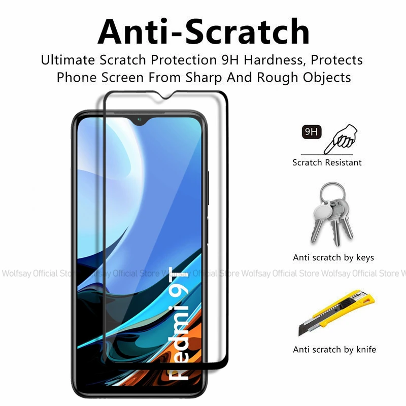 2/4PCS Tempered Glass For Xiaomi Redmi 9T Screen Protector Xiaomi Redmi 9T Full Glue Cover Protective Phone Film Xiaomi Redmi 9T