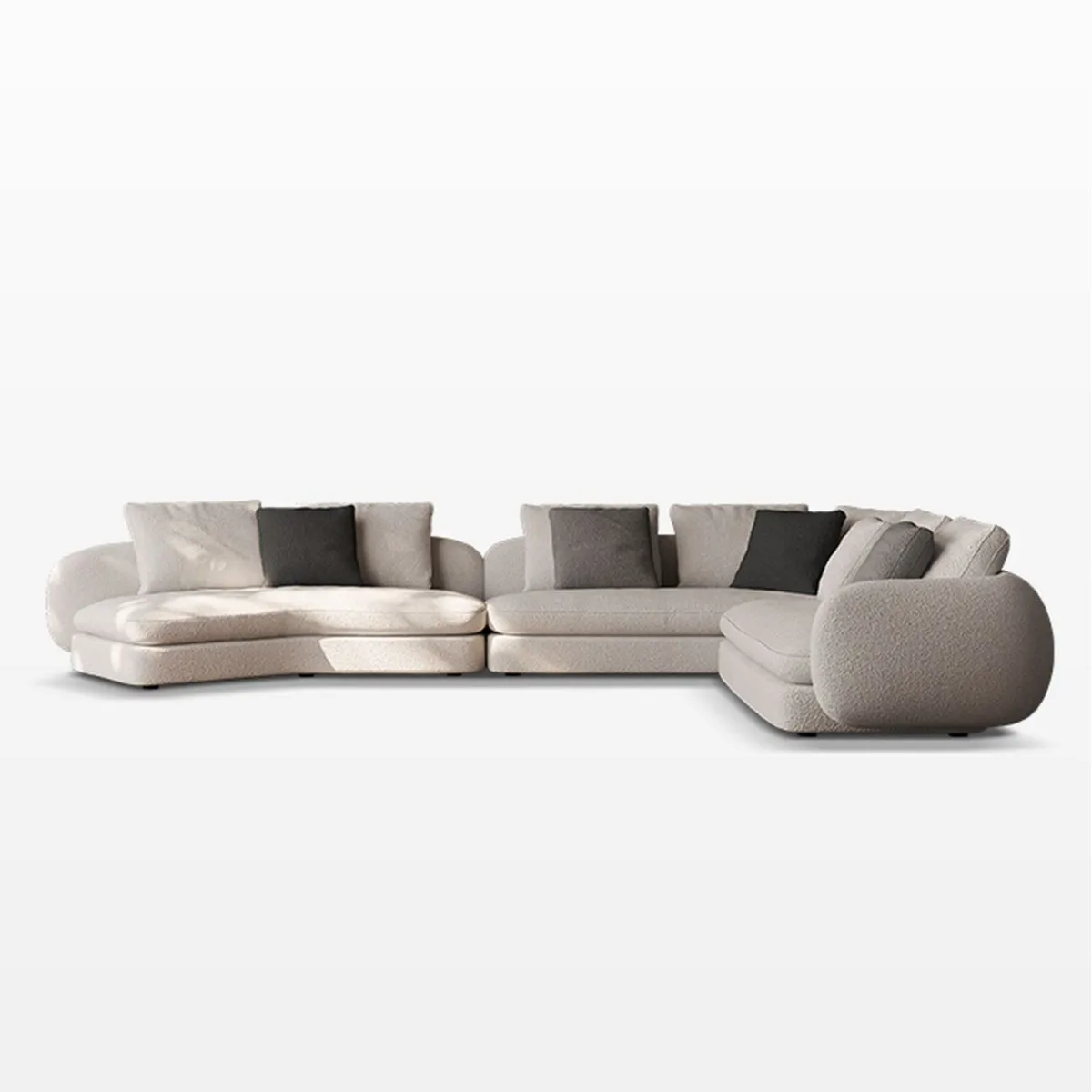 #Saint-Germain Single Wood Sofa | Large-Space Fabric Living Room Villa Corner Straight-Row | Haute Couture Reproduction