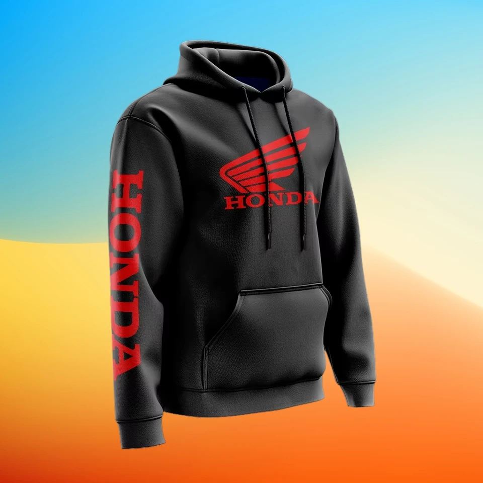 

Honda retro comfortable autumn and winter new fashion printed men's and women's same sports and leisure jumper cycling top