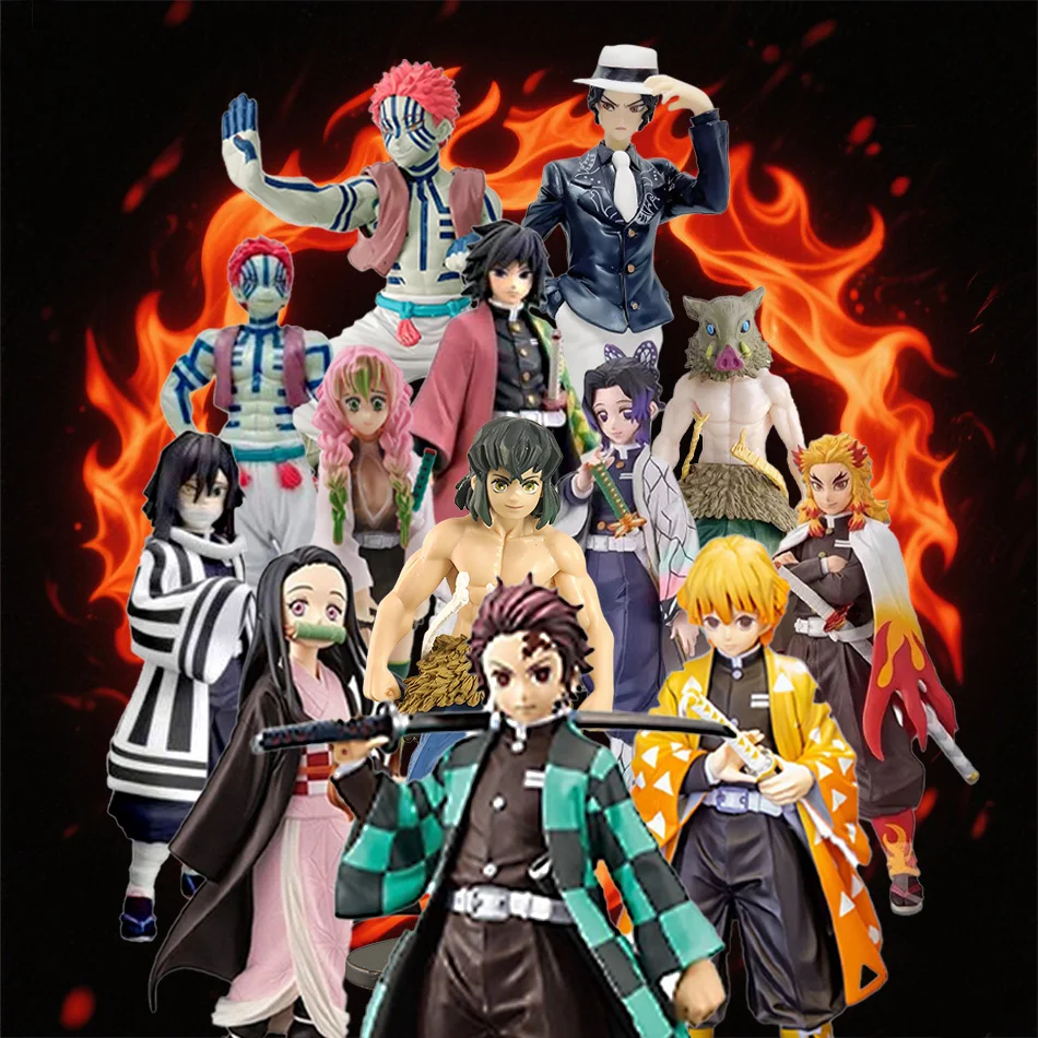Hot Anime Demone Slayer Kimetsu no Yaiba Figura Kamado Tanjirou Action Figure Agatsuma Zenitsu Nezuko Guerriero PVC Modello Giocattoli