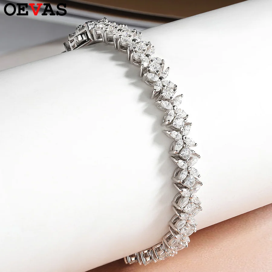 

OEVAS 100% 925 Sterling Silver Full Of Moissanite Butterflies Bracelets For Women With GRA Diamond Sparkling Fine Jewelry