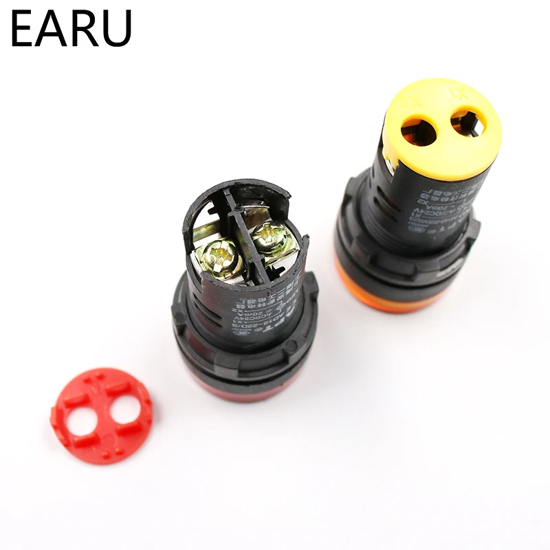 Indicator Signal Lamp Light Waterproof ad16-22ds 22mm AC/DC 12V 24V 110V 220V 380V Red Green Yellow Blue White LED Bulbs 20mA