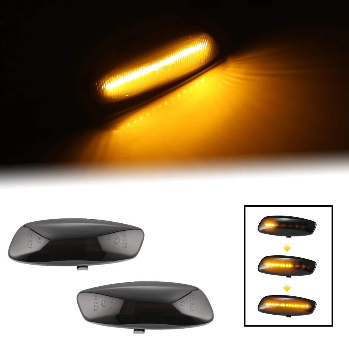 For Peugeot 207 308 408 3008 5008 RCZ Dynamic LED Side Marker Light Blinker Sequential Turn Signal Indicator Lamp Car Styling